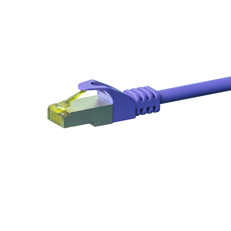 RJ45 Netzwerkkabel S/FTP (PiMF), mit CAT 7 Rohkabel, Violett, 3m