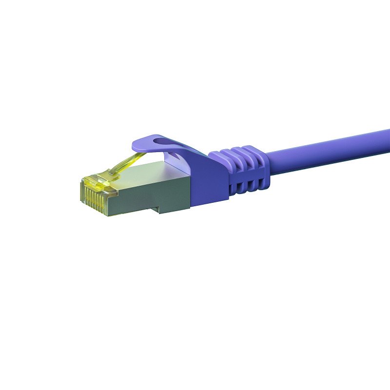 RJ45 Netzwerkkabel S/FTP (PiMF), mit CAT 7 Rohkabel, Violett, 7,50m