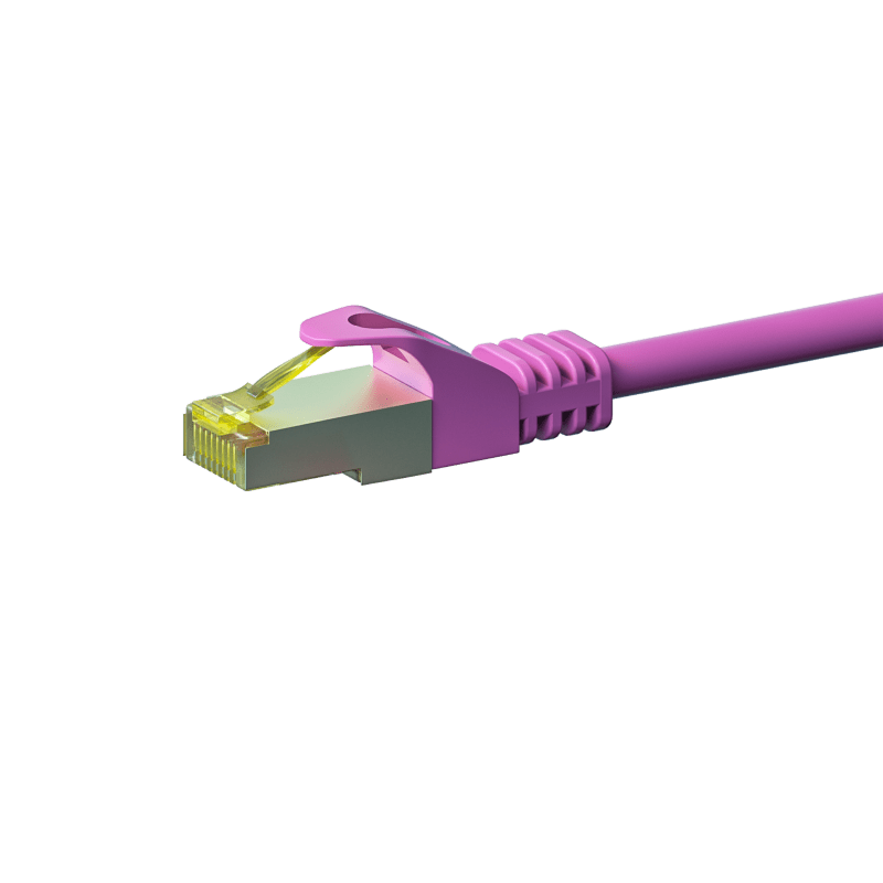 RJ45 Netzwerkkabel S/FTP (PiMF), mit CAT 7 Rohkabel, Rosa, 2m