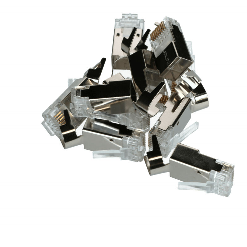 CAT6a Stecker RJ45 geschirmt - für starrleiter Kabel -10 Stück