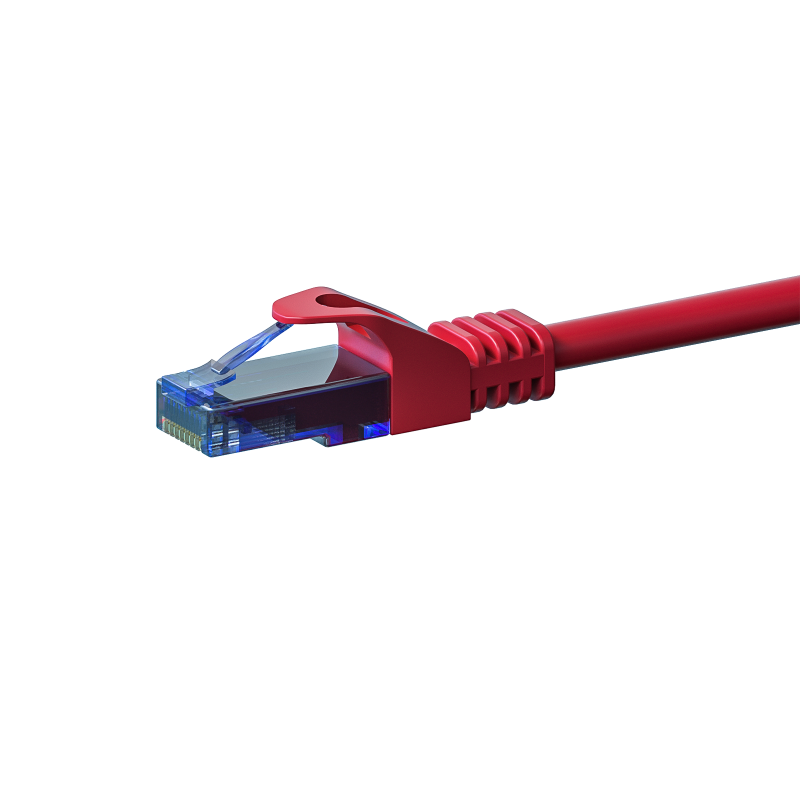 CAT6a Netzwerkkabel 100% Kupfer - U/UTP - 0,50 Meter - Rot