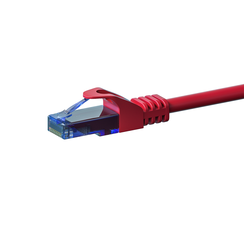 CAT6a Netzwerkkabel 100% Kupfer - U/UTP - 1 Meter - Rot