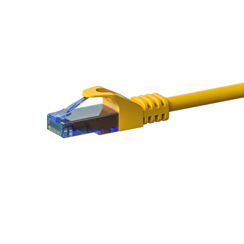 CAT6a Netzwerkkabel 100% Kupfer - U/UTP - 1 Meter - Gelb