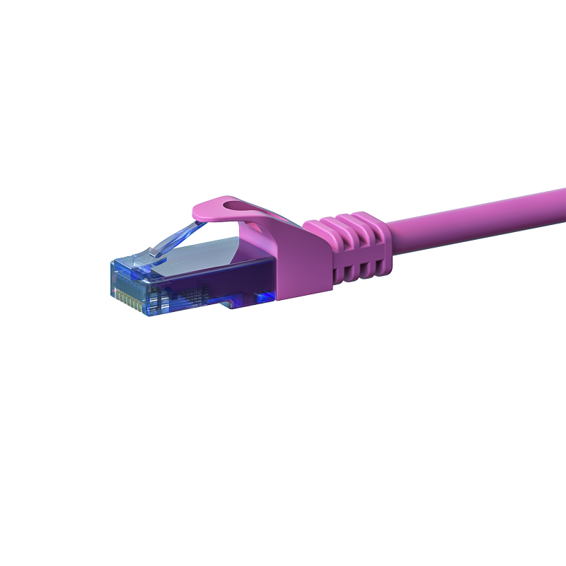 CAT6a Netzwerkkabel 100% Kupfer - U/UTP - 0,25 Meter - Rosa