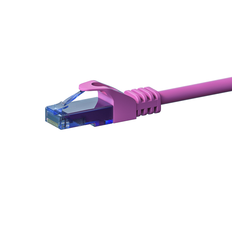 CAT6a Netzwerkkabel 100% Kupfer - U/UTP - 0,50 Meter - Rosa