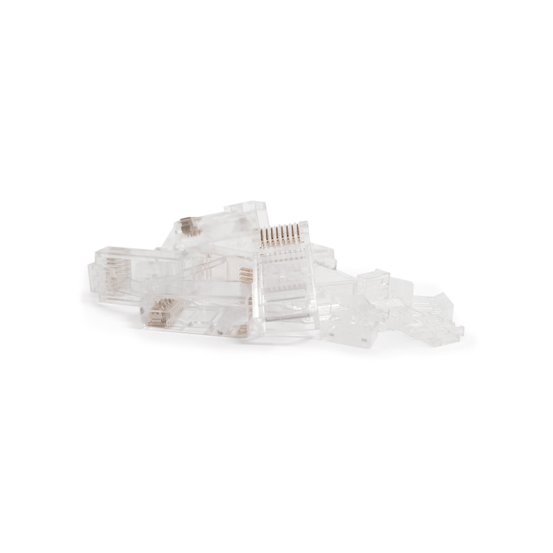DANICOM UTP RJ45 CAT5e Pass Through Netzwerkstecker - für flexible und starrleiter Kabel 10 Stück