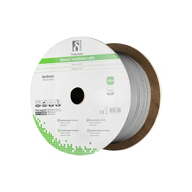 Alfaco Cat5E F/UTP-Kabel auf Rolle 305 m grau LSZH – (Fca)