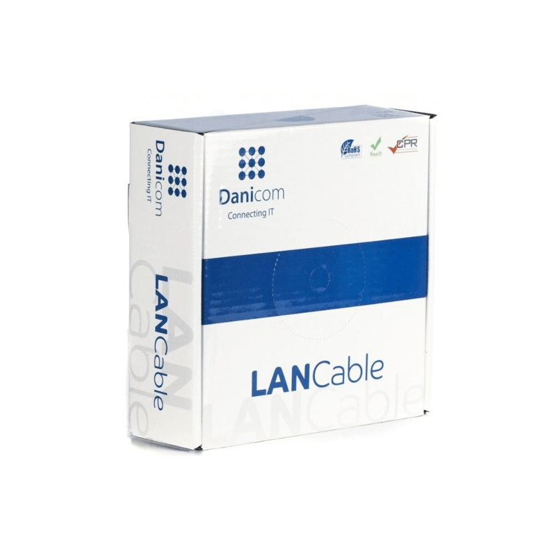 CAT5e Netzwerkkabel, U/UTP, AWG 26/7 (Flexibel), 100 Meter, Grau, CCA