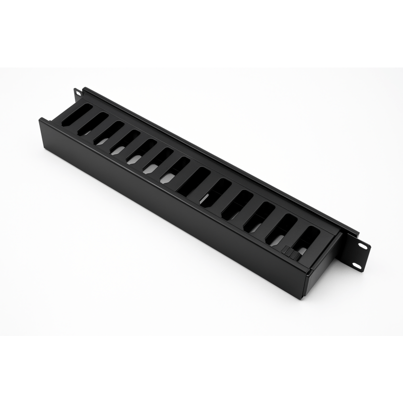 19 Zoll Kabelkanal mit Schiebedeckel – Kunststoff, 1HE