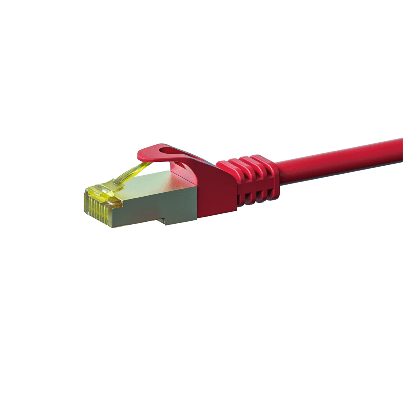 RJ45 Netzwerkkabel S/FTP (PiMF), mit CAT 7 Rohkabel, Rot, 5m
