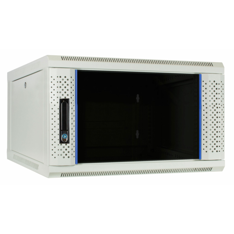 4 HE Serverschrank, Wandgehäuse mit Glastür, Weiß, (BxTxH) 600 x 600 x 280mm