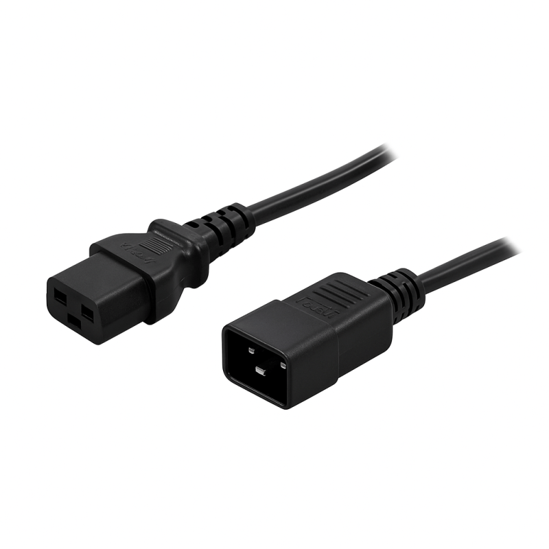 Verlängerungskabel C19 auf C20 – Schwarz –1,8 Meter