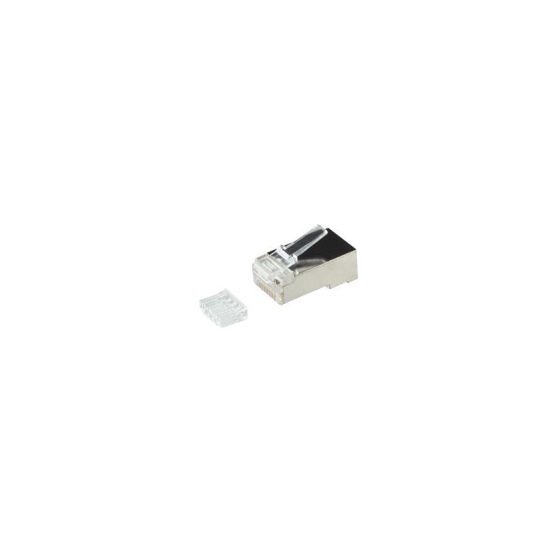 CAT6a Stecker RJ45 geschirmt mit Hilfstück - für flexible Kabel