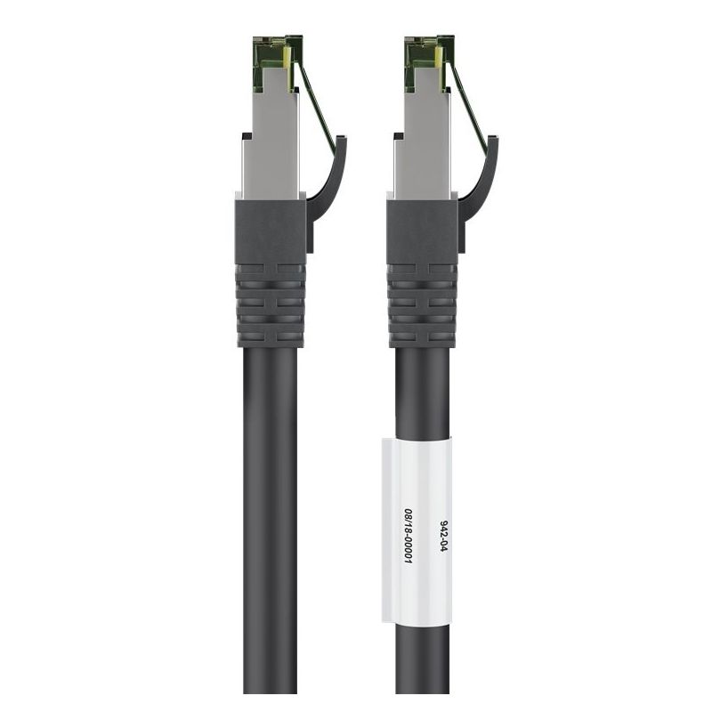 RJ45 Netzwerkkabel S/FTP (PiMF), mit CAT 8 Rohkabel, Schwarz, 5m