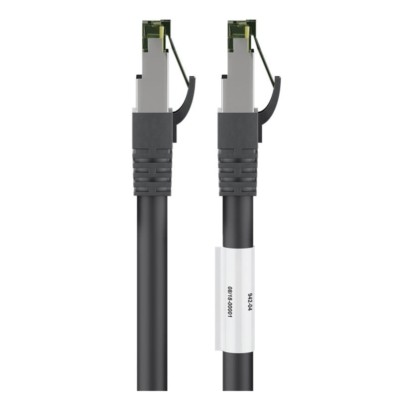 RJ45 Netzwerkkabel S/FTP (PiMF), mit CAT 8 Rohkabel, Schwarz, 5m