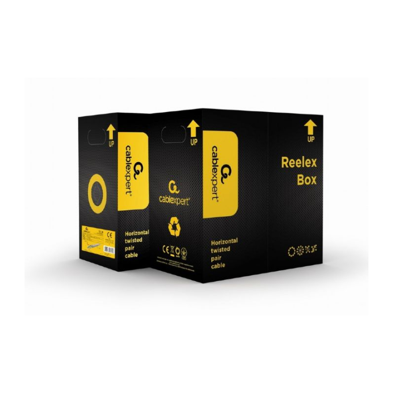 Alfaco Cat5e U/UTP-Kabel auf Rolle starrleiter 305 m grau LSZH – (Eca)