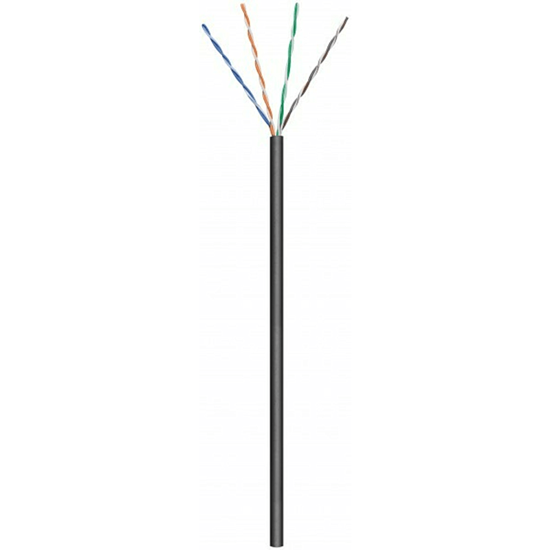 CAT5e Outdoor Netzwerkkabel, U/UTP, AWG 24/1 (Starrleiter), 100 Meter, Schwarz, CCA