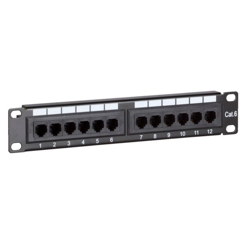 Patchpanel 10”, 12-fach UTP Patchpanel CAT 6