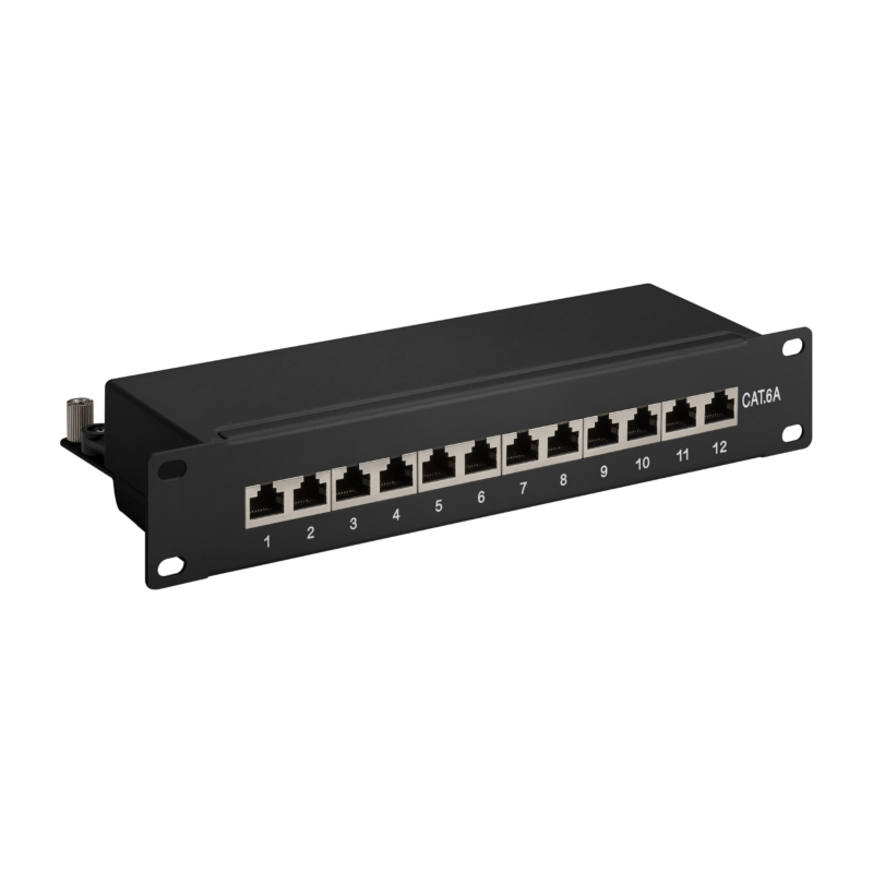 Patchpanel 10”, 12-fach STP Patchpanel CAT 6a