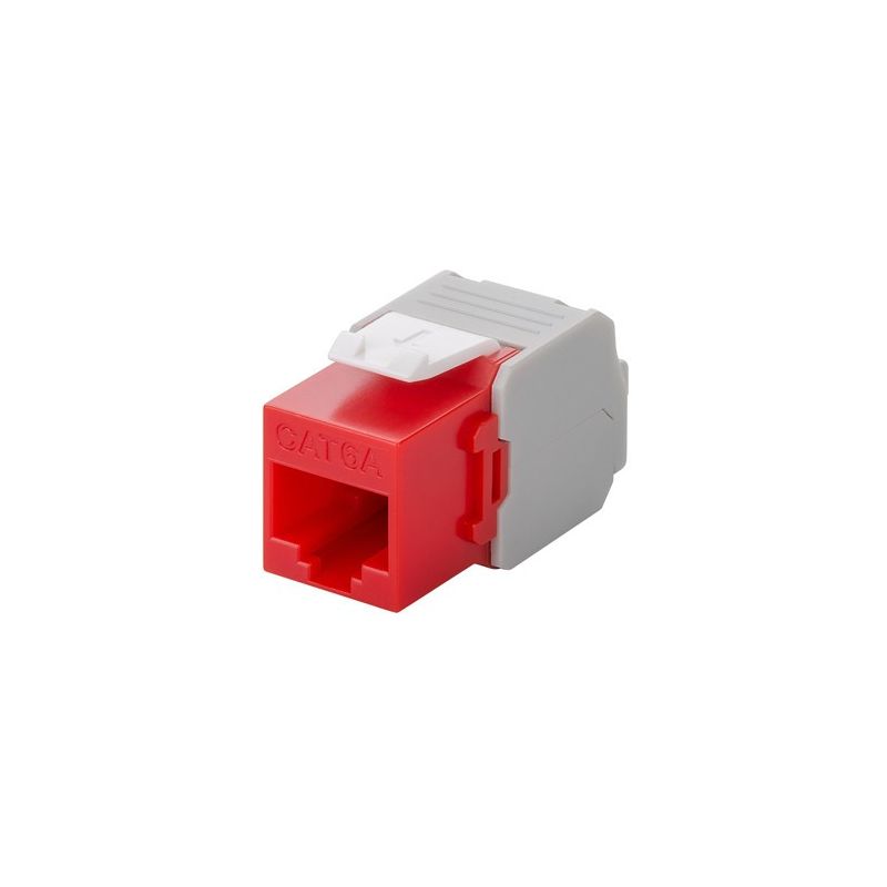 CAT6a UTP Keystone Netzwerkstecker - Toolless - Rot