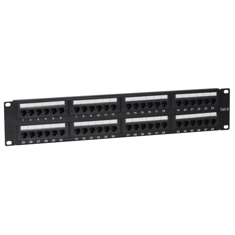 Patchpanel 19" CAT6 UTP - 48 ports