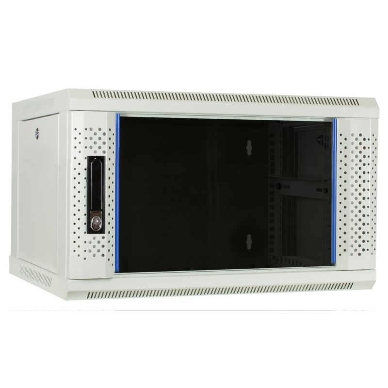 4 HE Serverschrank, Wandgehäuse, mit Glastür, Weiß, (BxTxH) 600 x 450 x 280 mm 