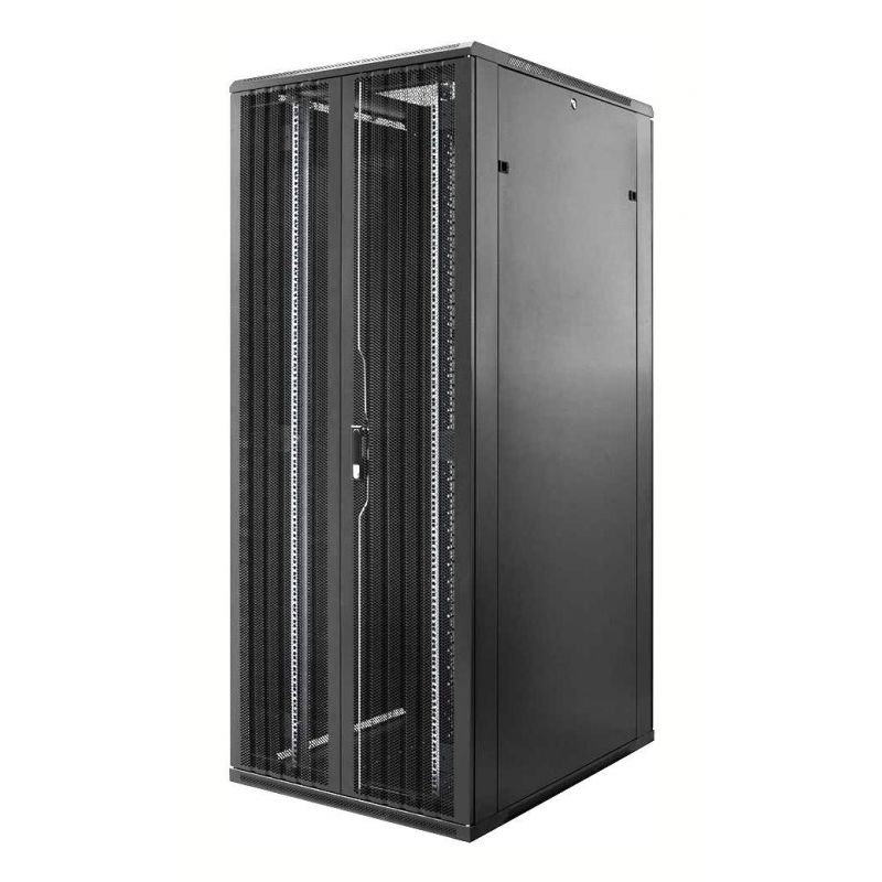 47 HE 19” Serverschrank, mit perforierten Doppelflügeltüren vorne und hinten (BxTxH) 800 x 1200 x 2200mm 