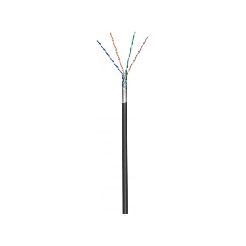 CAT5e Outdoor Netzwerkkabel, F/UTP, AWG 26/1 (Flexibel), 100 Meter, Schwarz, CCA
