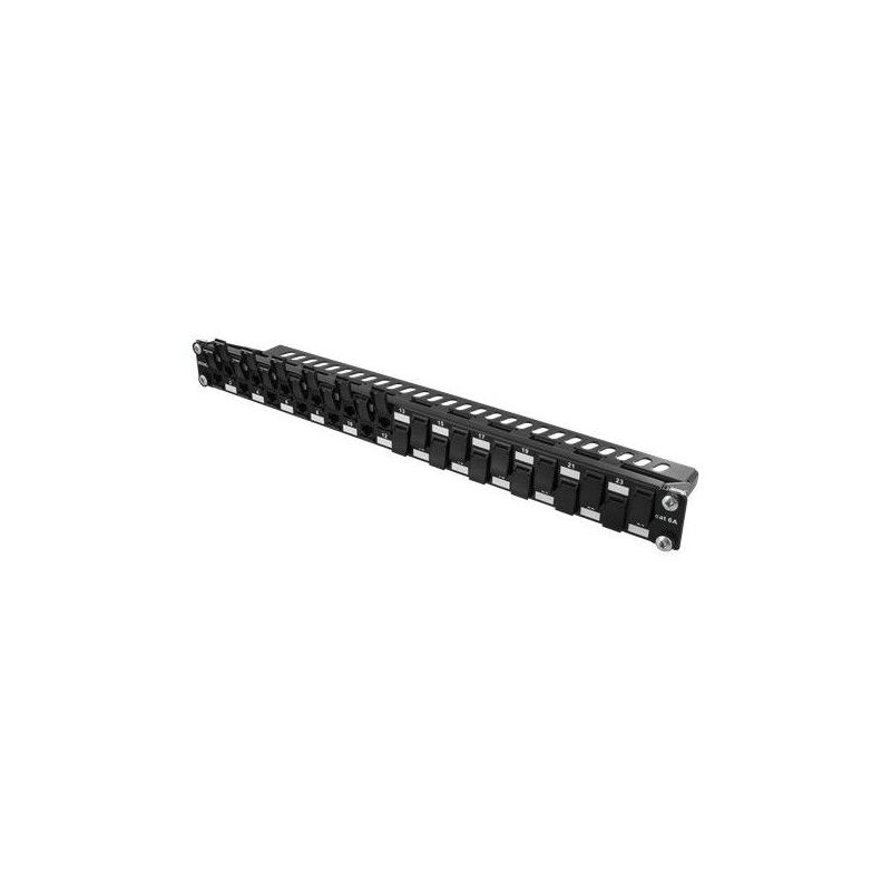 Patchpanel 19" CAT6a UTP mit Keystones - 24 ports